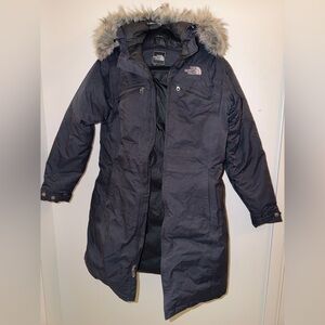 The North Face Dark Gray Parka with Fur Trim